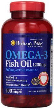 Вітаміни Puritan's Pride Omega-3 Fish Oil 1200 mg 200 капсул (4384301470) 1060001292 фото