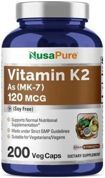 Вітамін K2 MK7 преміумкласу NusaPure Vitamin K2 MK7 200 капсул 2266420285 фото