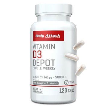 Витамины Body Attack Vitamin D3 Depot 120 капсул (4384303690) 4384303690 фото