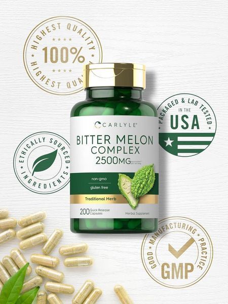 Добавка премиум-класса горькая дыня Carlyle Bitter Melon Complex 200 капсул 4384307918 фото