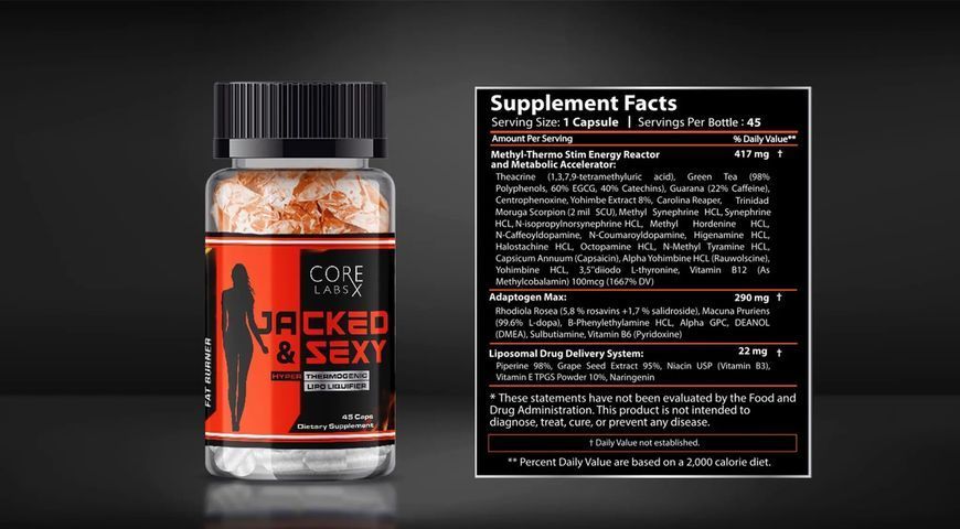 Продвинутый жиросжигатель премиум-класса Core Labs Jacked&Sexy 45 капсул 4384307106 фото
