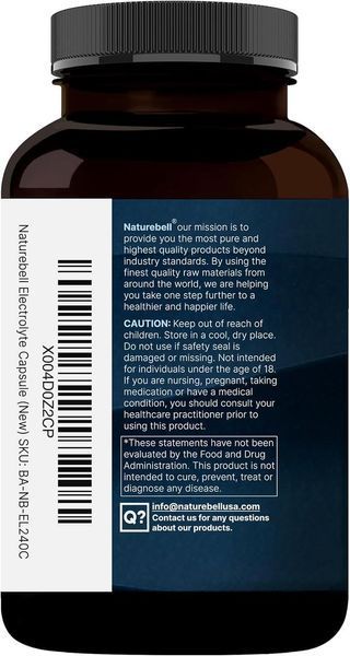 Добавка премиум-класса для ежедневной гидратации NatureBell Electrolyte Hydration Pills 240 капсул 4383591916 фото