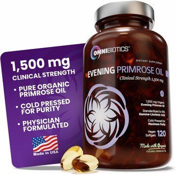 Добавка премиум-класса масло вечерней примулы OmniBiotics Organic Evening Primrose 120 капсул 43819538281 фото