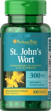 Специальный продукт Puritan's Pride St. John's Wort Standardized Extract 300 mg 100 капсул (4384301905) 1060004585 фото