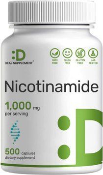Витамин B3, никотинамид премиум-класса Deal Supplement Vitamin B3 Nicotinamide 500 капсул 2403231528 фото