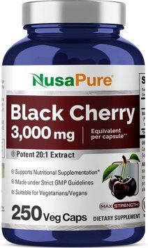 Екстракт чорної вишні преміумкласу NusaPure Black Cherry Extract 250 капсул 2294881589 фото