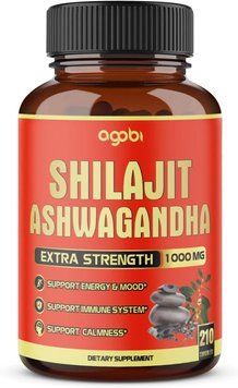 Преміальна домішка для виробництва енергії Agobi Shilajit Ashwagandha 210 капсул 2122573960 фото
