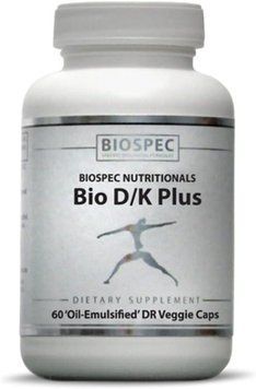 Добавка премиум-класса здоровье костей иммунной системы сосудов Biospec Nutritionals Bio D/K Plus 60 капсул 2906915003 фото