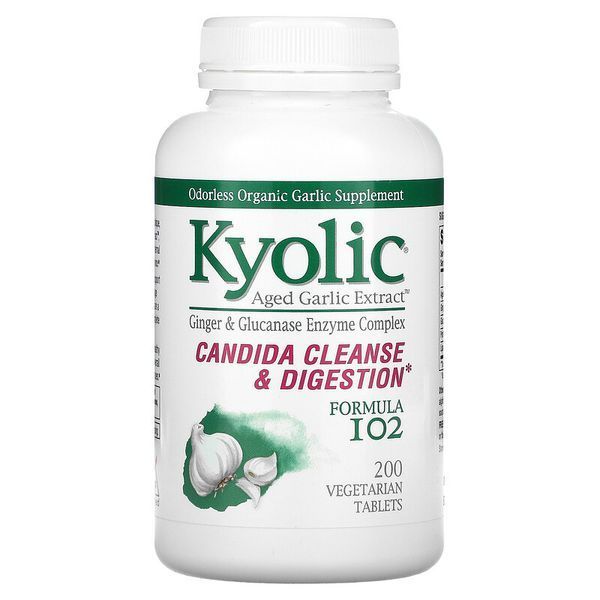 Kyolic Aged Garlic Extract Candida Cleanse & Digestion Formula 102 200 капсул (4384304086) 1573406540 фото