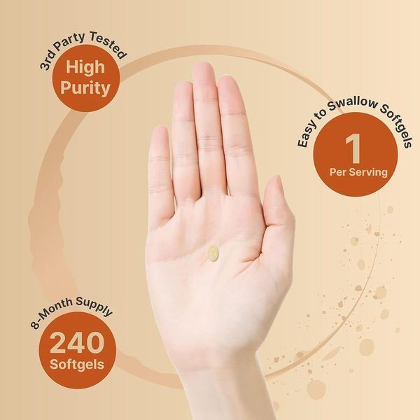 Витамин D3 5000 K2 (MK7) премиум-класса с кокосовым маслом первого отжима NatureBell Vitamin D3 5000 K2 (MK7) with Virgin Coconut Oil 240 капсул 4384307263 фото