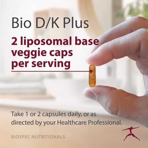 Добавка премиум-класса здоровье костей иммунной системы сосудов Biospec Nutritionals Bio D/K Plus 60 капсул 2906915003 фото
