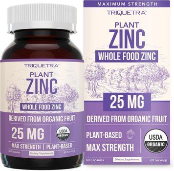 Суцільнохарчова домішка цинк преміумкласу Triquetra Health Plant Zinc 60 капсул 2362589711 фото