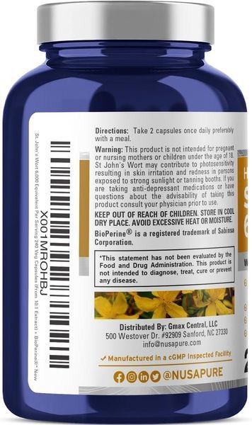 Экстракт зверобоя премиум-класса NusaPure St. John's Wort 240 капсул 4384306756 фото