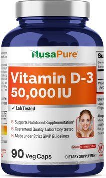 Витамин D3 премиум-класса NusaPure Vitamin D3 50,000 IU 90 капсул 4384306807 фото