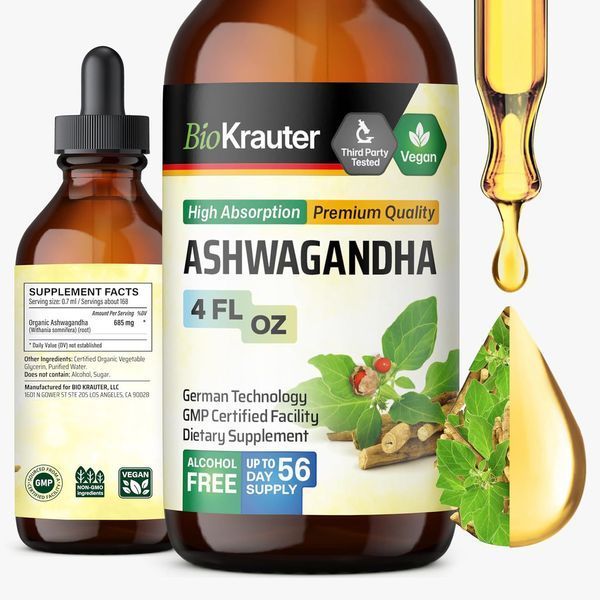 Домішка преміумкласу ашваганда для настрою Bio Krauter Ashwagandha 118 мл 2711645472 фото