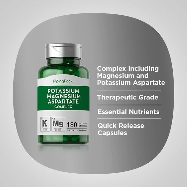 Комплекс калия и магния аспартата Piping Rock Potassium Magnesium Aspartate Complex 180 капсул 2946479257 фото