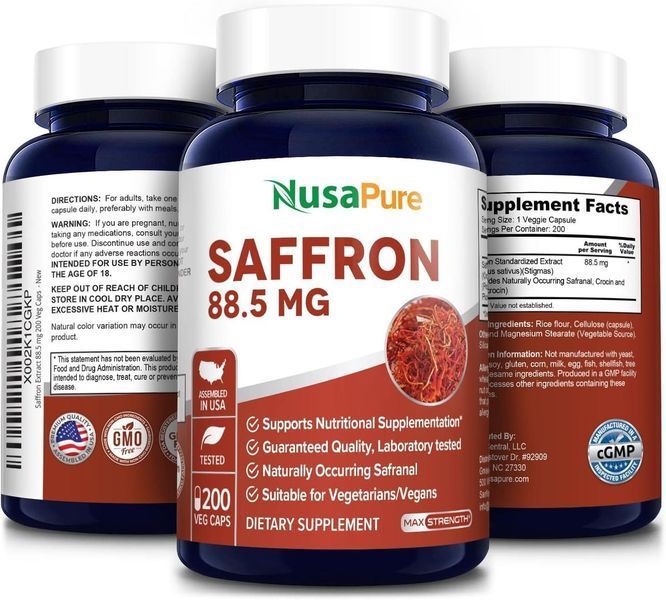 Екстракт шафрану преміумкласу NusaPure Saffron Extract 200 капсул 2267150998 фото
