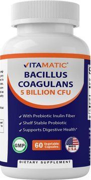 Добавка премиум-класса способствует пищеварительному здоровью Vitamatic Bacillus Coagulans 60 капсул 2665739774 фото