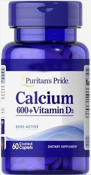 Вітаміни Puritan's Pride Calcium Carbonate 600 mg + Vitamin D 125 IU 60 таблеток (4384301493) 1060001316 фото