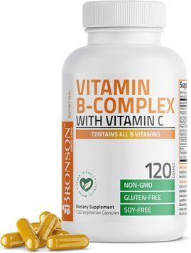 Добавка премиум-класса витамины группы B Bronson Vitamin B Complex with Vitamin C 120 капсул 4384307683 фото