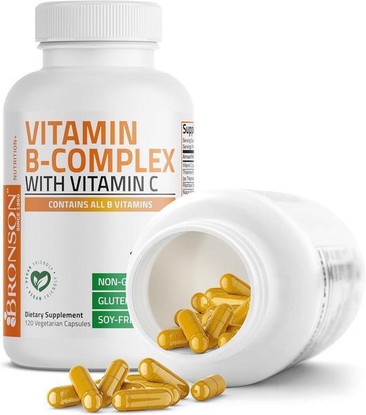 Добавка премиум-класса витамины группы B Bronson Vitamin B Complex with Vitamin C 120 капсул 4384307683 фото