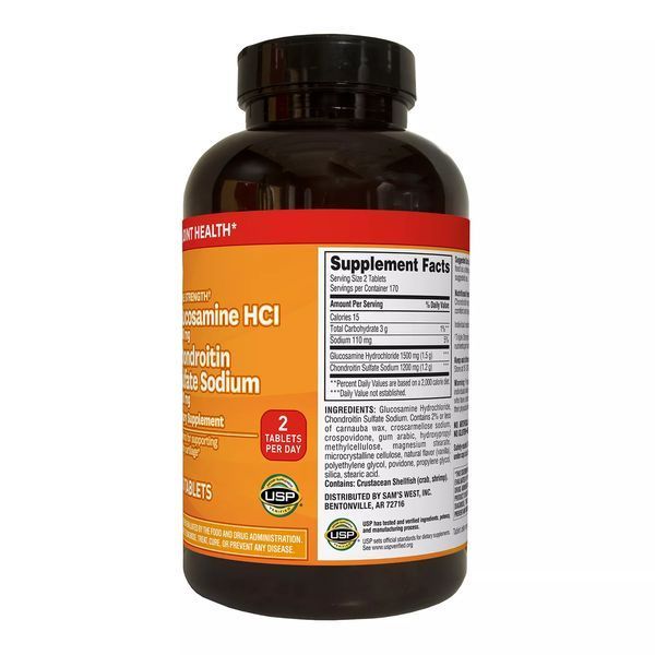Потужна суміш для здоров'я зв'язок, сухожиль і кісток Member's Mark Triple Strength Glucosamine Chondroitin 340 таблеток 2087051654 фото
