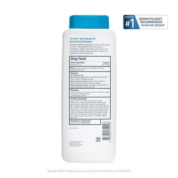 Шампунь против перхоти CeraVe Hydrating Anti Dandruff Shampoo 355 мл 2566062066 фото