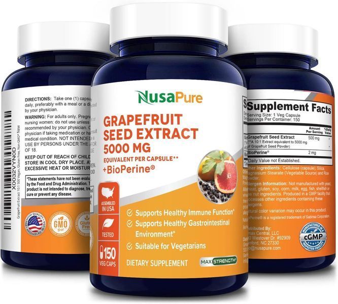 Экстракт грейпфрута премиум-класса NusaPure Grapefruit Extract 150 капсул 4384306822 фото