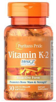 Вітаміни Puritan's Pride Vitamin K-2 (MenaQ7) 100 mcg 30 капсул (4384301419) 1060001243 фото