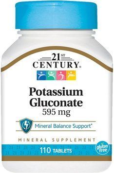 21st Century Potassium Gluconate 595 mg 110 таблеток (4384304139) 1573406627 фото