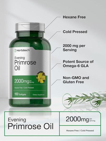 Добавка премиум-класса масло примулы вечерней Horb&auml;ach Evening Primrose Oil 150 капсул 4384307569 фото