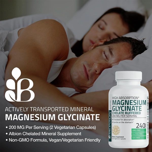 Добавка премиум-класса магний глицинат Bronson Magnesium Glycinate 240 капсул 4384307669 фото