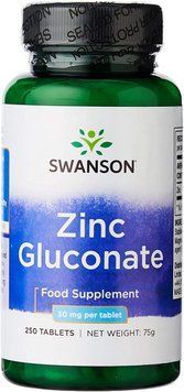Вітаміни Swanson Zinc Gluconate 250 таблеток (4384302969) 1437160176 фото