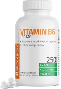 Добавка премиум-класса Витамин B6 Bronson Vitamin B6 100 mg 250 таблеток 4384307720 фото
