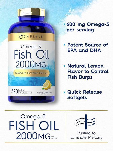 Добавка премиум-класса рыбий жир Carlyle Fish Oil 2000mg 320 капсул 4384307976 фото