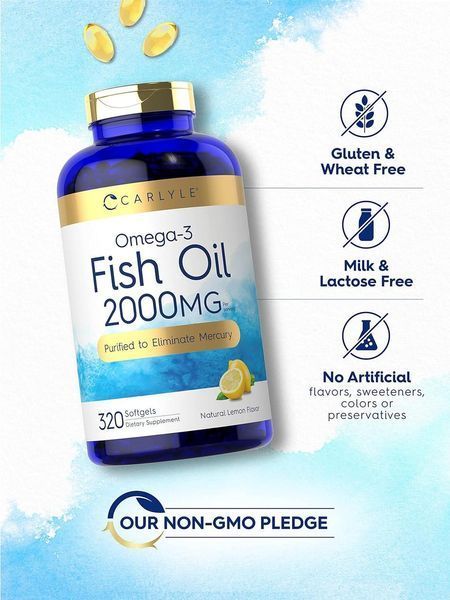 Добавка премиум-класса рыбий жир Carlyle Fish Oil 2000mg 320 капсул 4384307976 фото