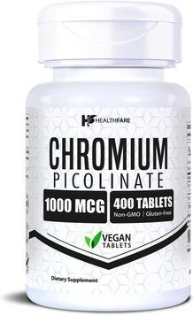 Добавка премиум-класса здоровый метаболизм сахара и усвоение Healthfare Chromium Picolinate 1000mcg 400 таблеток 2887410742 фото