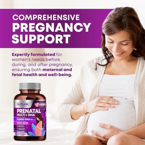 Домішка преміумкласу пренатальні вітаміни для жінок Built by Nature Prenatal Multivitamin with DHA 240 капсул 2854086548 фото
