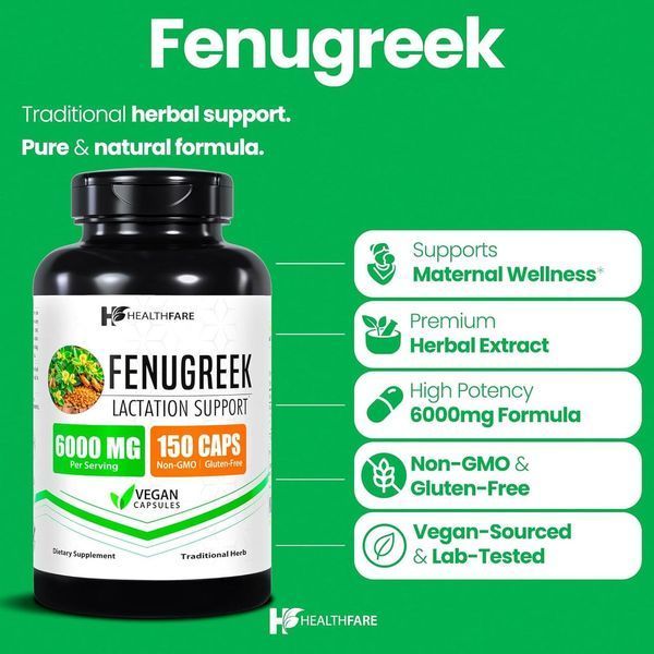 Домішка преміумкласу екстракт насіння пажитника Healthfare Fenugreek Seed Extract 6000mg 150 капсул 2899192268 фото