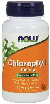Специальный продукт NOW Chlorophyll 100 mg Veg Capsules 90 капсул Срок годности 05/2024 2269090811 фото