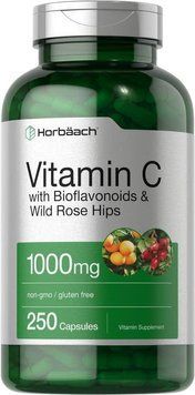Добавка премиум-класса Витамин С с биофлавоноидами и шиповником Horb&auml;ach Vitamin C 1000mg 250 капсул 2481296090 фото