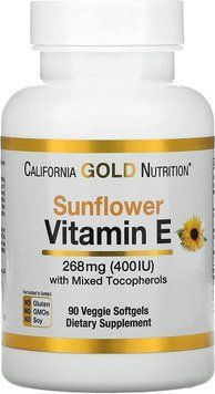 California Gold Nutrition Sunflower Vitamin E 90 капсул (4384305044) 1862726386 фото