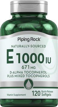 Вітамін Е Piping Rock Vitamin E 1000 IU 120 капсул 2948764835 фото