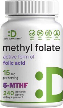 Биодоступный метилированный фолат премиум-класса Deal Supplement Methylfolate 15mg 240 капсул 2390623306 фото