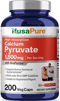 Піруват кальцію преміумкласу NusaPure Calcium Pyruvate 200 капсул 2281188337 фото