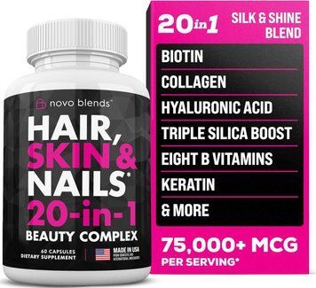 Витамины для волос, кожи и ногтей Novo Blends Hair Skin and Nails Vitamins 60 капсул 4384306459 фото