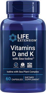 Life Extension Vitamins D and K with Sea-Iodine 60 капсул (4384304345) 1684741499 фото