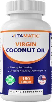 Домішка преміумкласу кокосова олія Vitamatic Virgin Coconut Oil 180 капсул 2682614788 фото