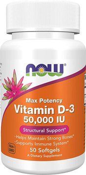 NOW Foods Vitamin D-3 50000 IU 30 капсул (4384304837) 1862725909 фото