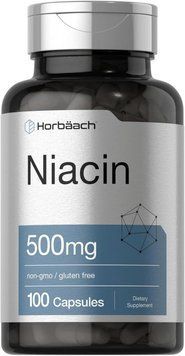 Домішка преміумкласу ніацин вітамін B3 Horb&auml;ach Niacin Vitamin B3 500mg 100 капсул 2510601160 фото